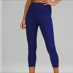 Lululemon Fast and Free High-Rise Crop 23" larkspur blue leggings size 4